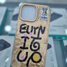 iPhone 15 Pro Max Baskılı Kabartmalı Gold Sert Kapak