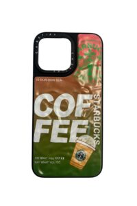 İPhone 15 Pro Max Çok Renkli Coffee Baskılı Kabartmalı Kılıf