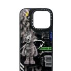 İPhone 15 Pro Siyah Robot Baskılı Kabartmalı Kılıf