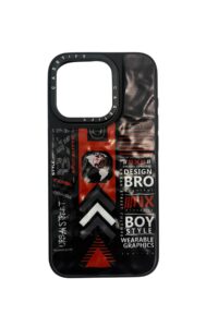 İPhone 15 Pro Siyah Urban Street Baskılı Kabartmalı Kılıf