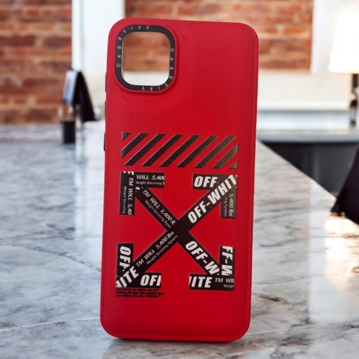 Samsung Galaxy A04 Kırmızı Çapraz İşaretli İçi Kadife Baskılı Kılıf