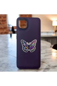 Samsung Galaxy A04 Mor Kelebek İçi Kadife Baskılı Kılıf