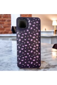 Samsung Galaxy A04 Mor Leopar İçi Kadife Baskılı Kılıf