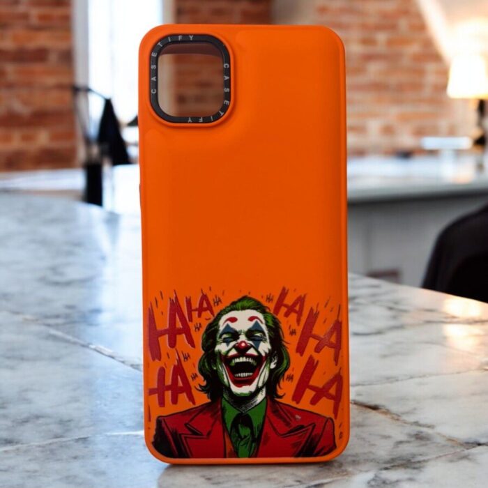 Samsung Galaxy A04 Turuncu Gülen Figür İçi Kadife Baskılı Kılıf