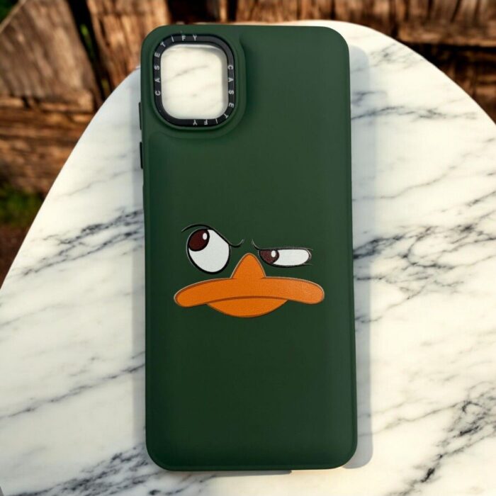 Samsung Galaxy A04E Haki Ornitorenk İçi Kadife Baskılı Kılıf