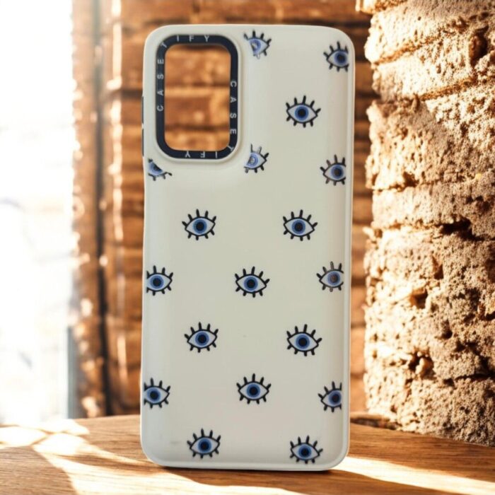 Samsung Galaxy A04S Beyaz Göz İçi Kadife Baskılı Kılıf