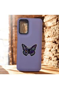 Samsung Galaxy A04S Lila Kelebek İçi Kadife Baskılı Kılıf