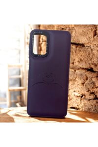 Samsung Galaxy A04S Mor Kalp Yapan El İçi Kadife Baskılı Kılıf