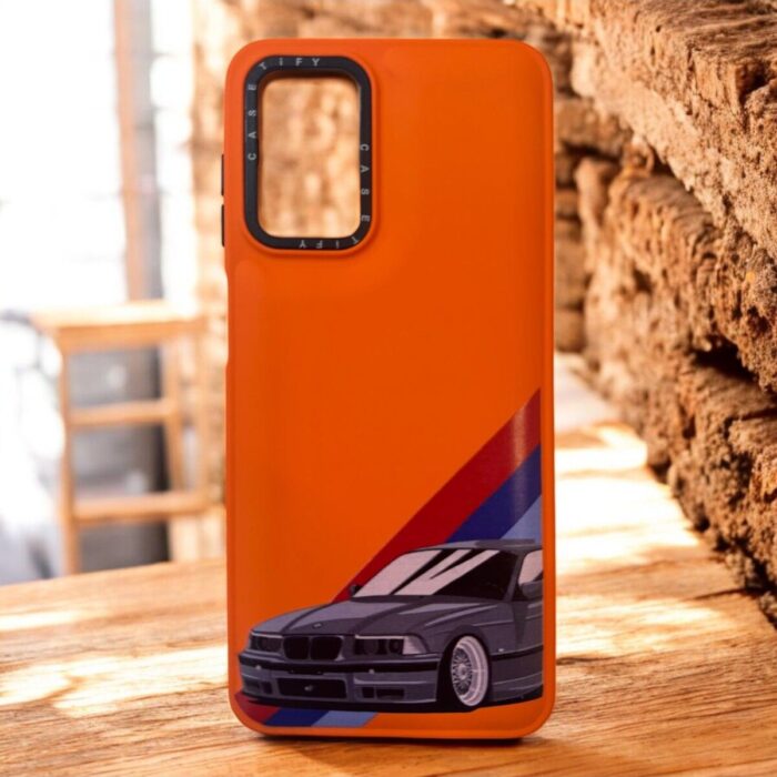 Samsung Galaxy A04S Turuncu Araba İçi Kadife Baskılı Kılıf