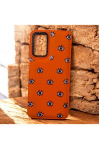 Samsung Galaxy A04S Turuncu Göz İçi Kadife Baskılı Kılıf