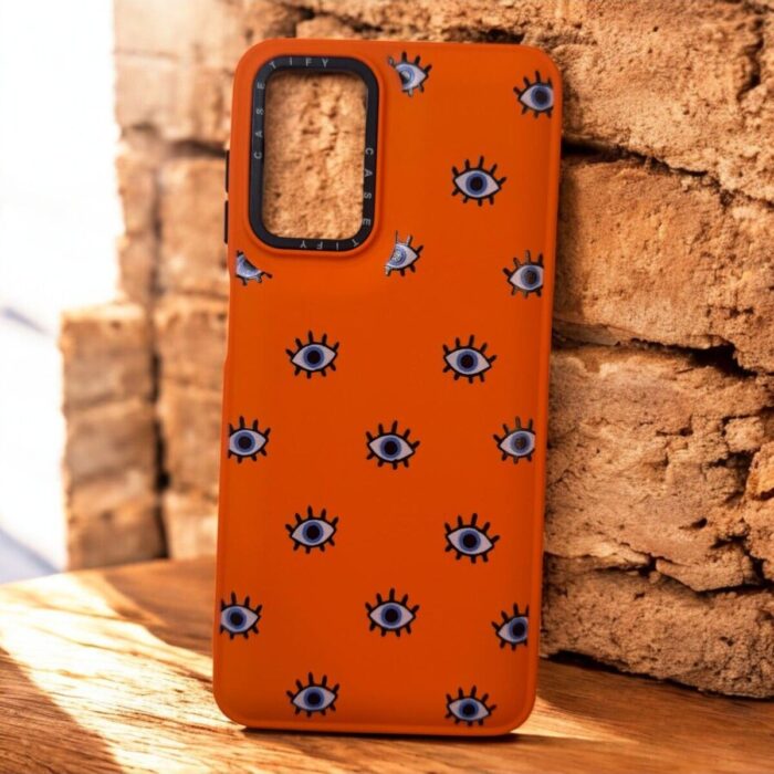 Samsung Galaxy A04S Turuncu Göz İçi Kadife Baskılı Kılıf