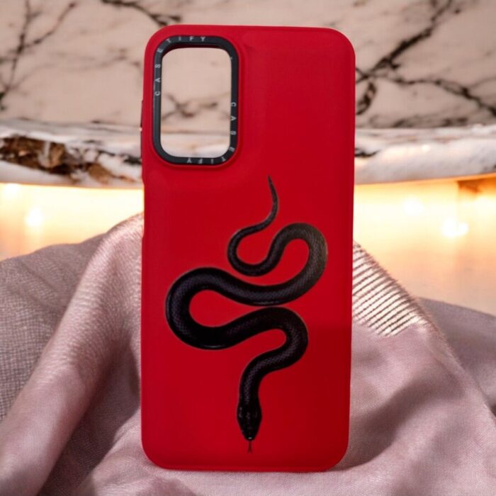 Samsung Galaxy A14 Kırmızı Yılan İçi Kadife Baskılı Kılıf