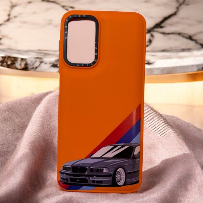 Samsung Galaxy A14 Turuncu Araba İçi Kadife Baskılı Kılıf