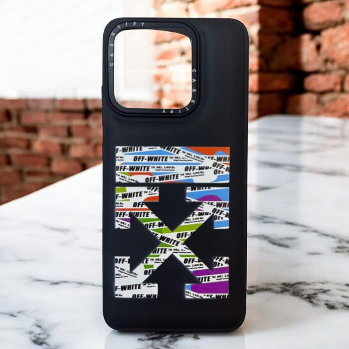 Xiaomi Redmi 12C Siyah Çapraz İşaretli İçi Kadife Baskılı Kılıf