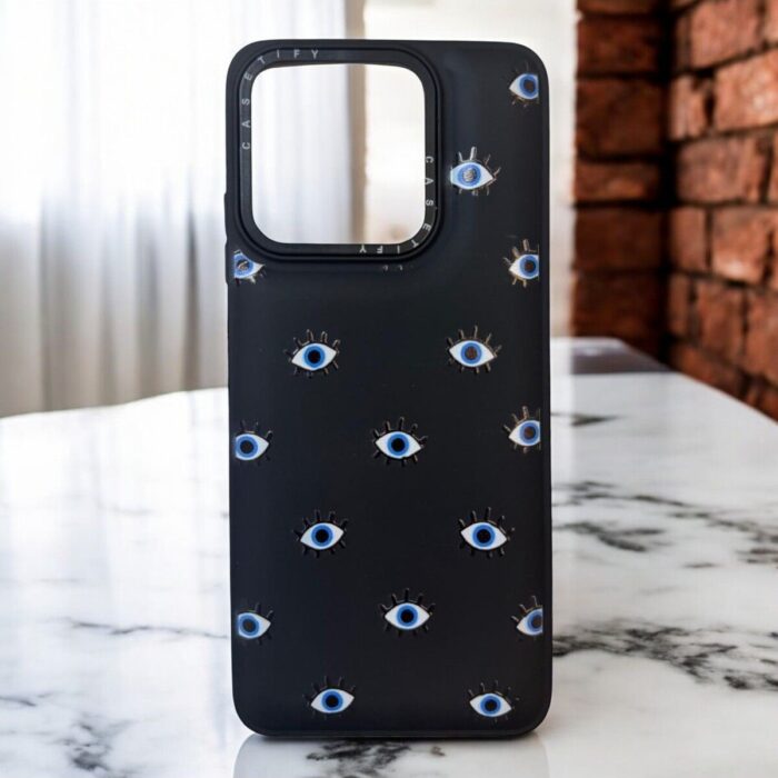 Xiaomi Redmi 12C Siyah Göz İçi Kadife Baskılı Kılıf