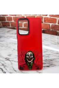 Xiaomi Redmi Note 10 Pro Kırmızı Gülen Figür İçi Kadife Baskılı Kılıf