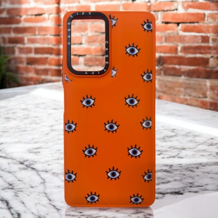 Xiaomi Redmi Note 10 Pro Turuncu Göz İçi Kadife Baskılı Kılıf