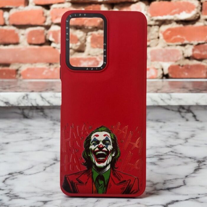 Xiaomi Redmi Note 12 4G Kırmızı Gülen Figür İçi Kadife Baskılı Kılıf