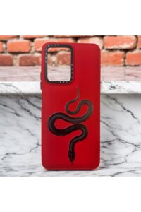 Xiaomi Redmi Note 12 4G Kırmızı Yılan İçi Kadife Baskılı Kılıf