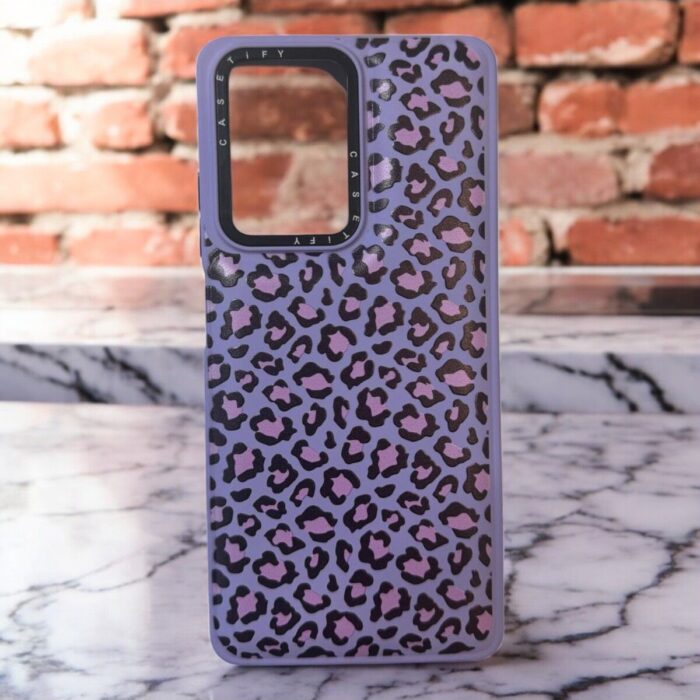 Xiaomi Redmi Note 12 4G Lila Leopar İçi Kadife Baskılı Kılıf